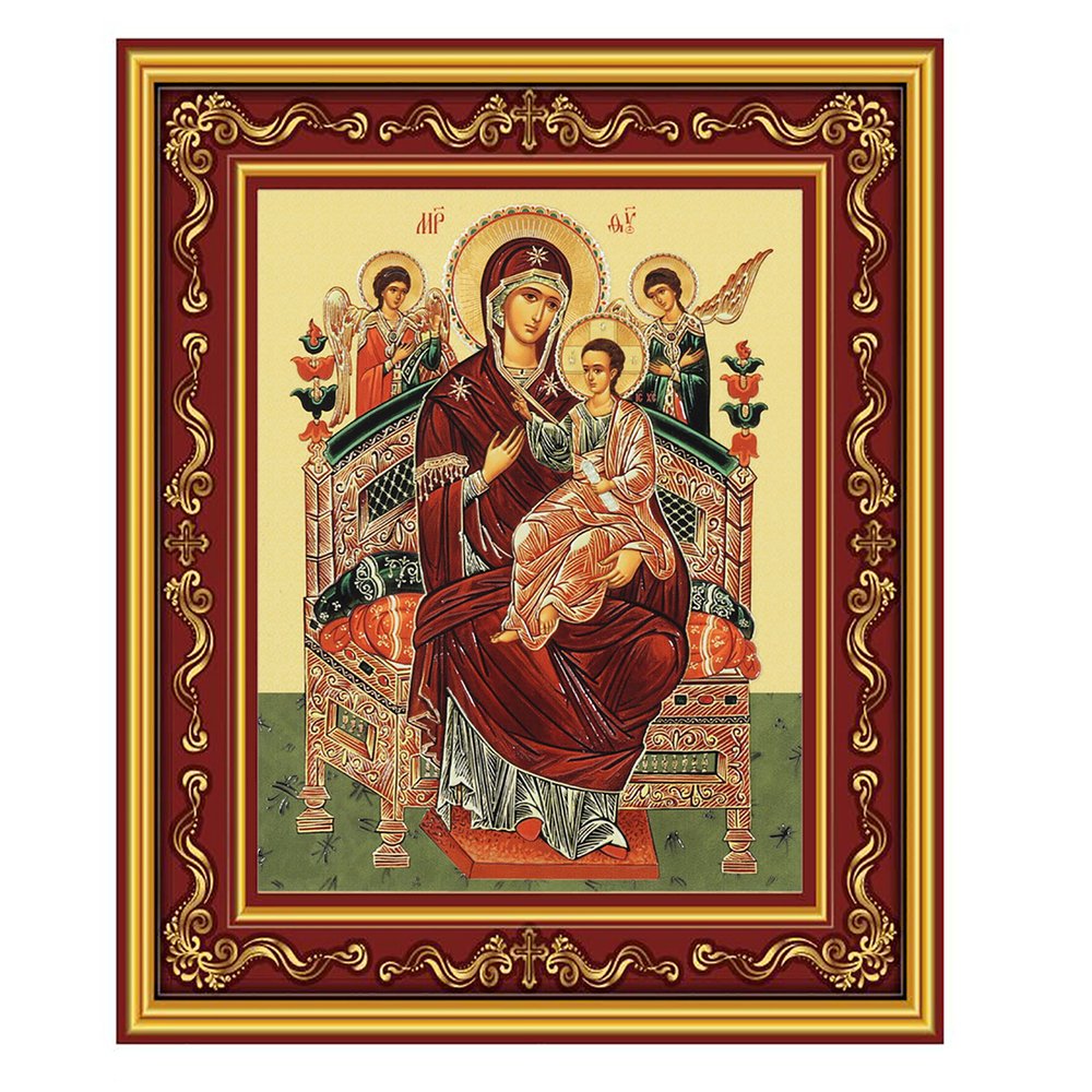 Gilded Virgin Mary Queen of All Icon - 5.5"