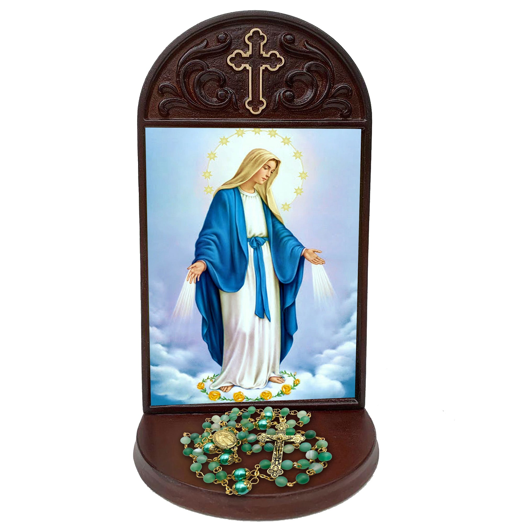 Our Lady of Grace Devotional Plaque with Stand