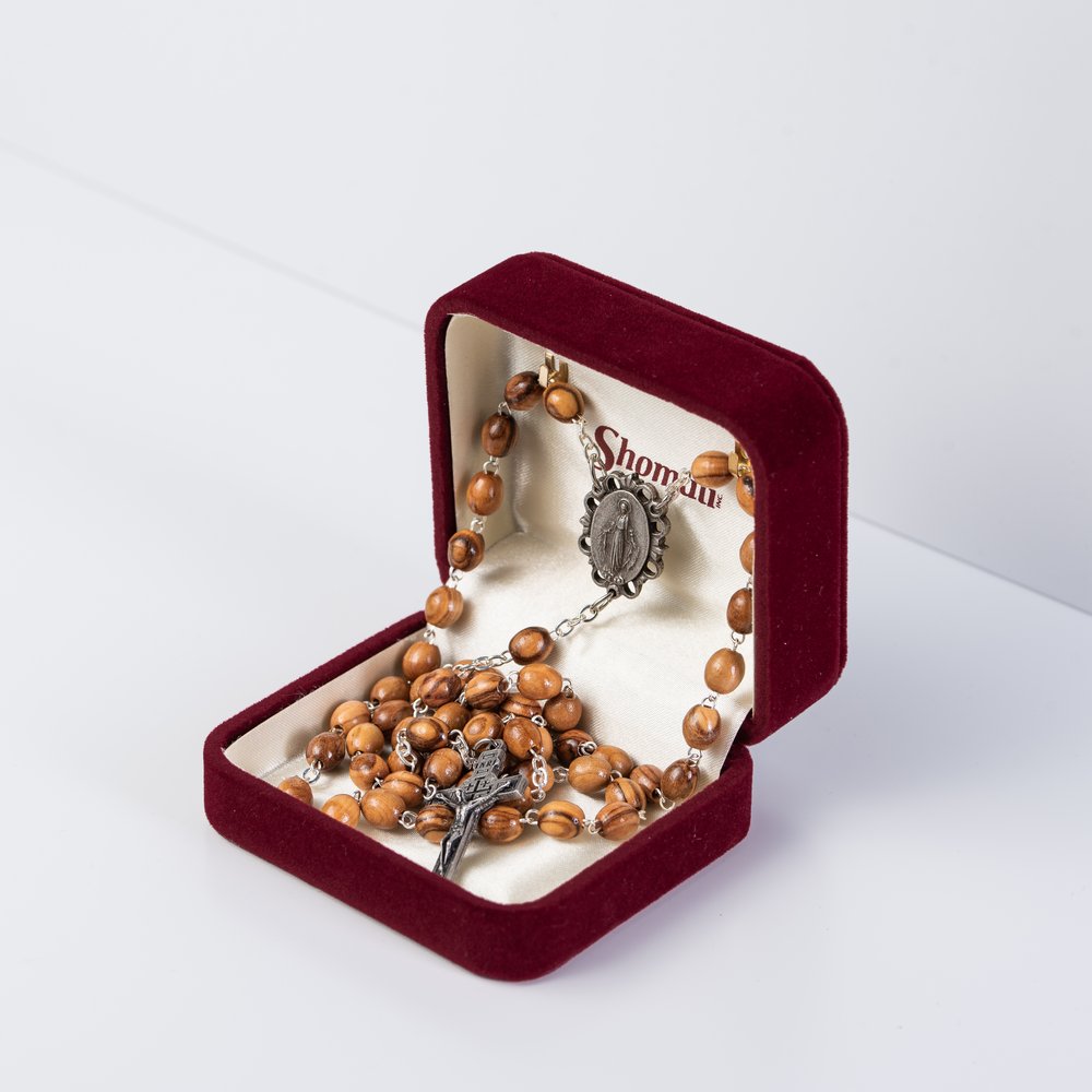Olive Wood Rosary with Relic