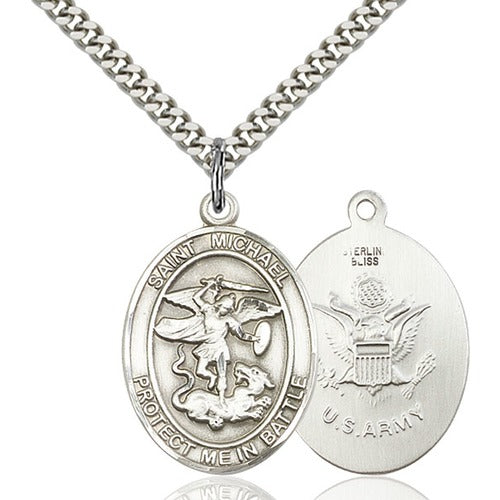 St. Michael Pendant Army, Bliss, Sterling Silver