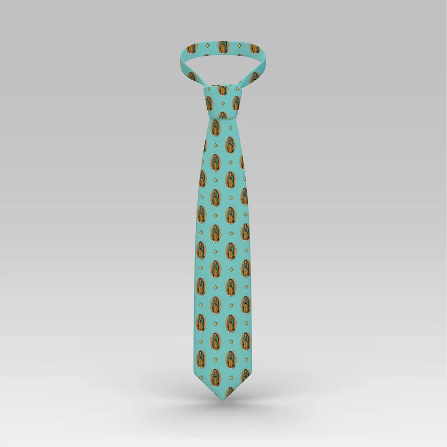 Our Lady of Guadalupe Light Blue Necktie