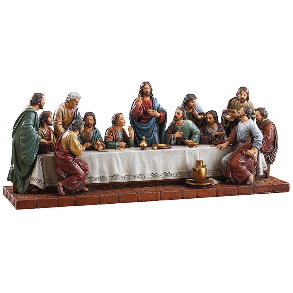 Last Supper Full Color Tabletop Statue - 15"
