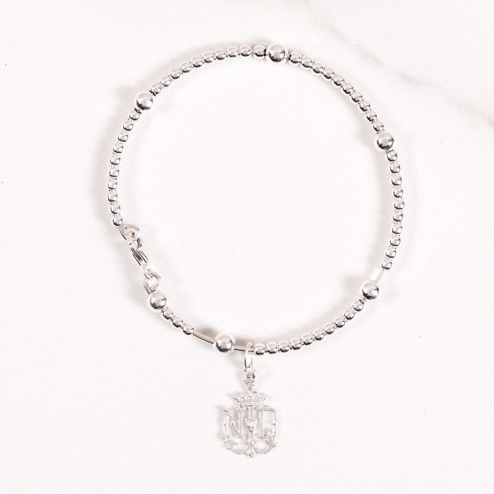 Sterling Silver Notre Dame Rosary Bracelet