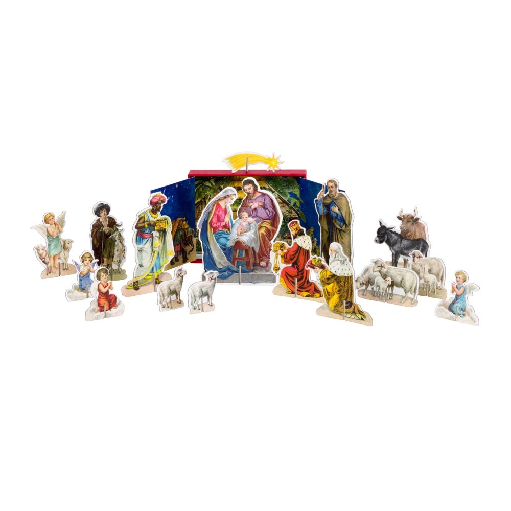 Card Figure Free Standing Nativity Scene