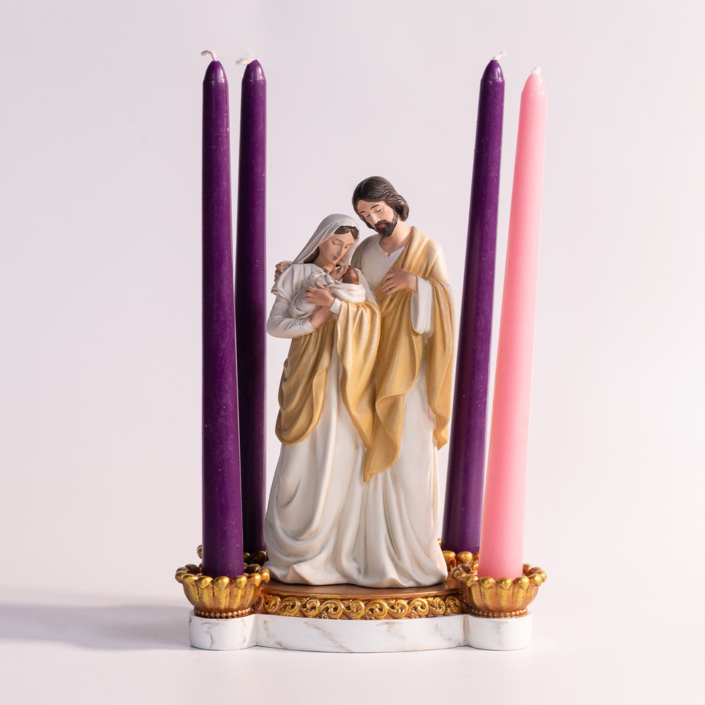 Intimate Embrace Holy Family Advent Candle Holder
