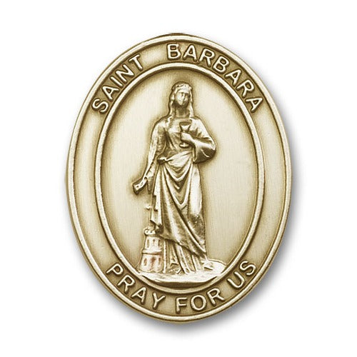 Antique Gold St. Barbara Visor Clip