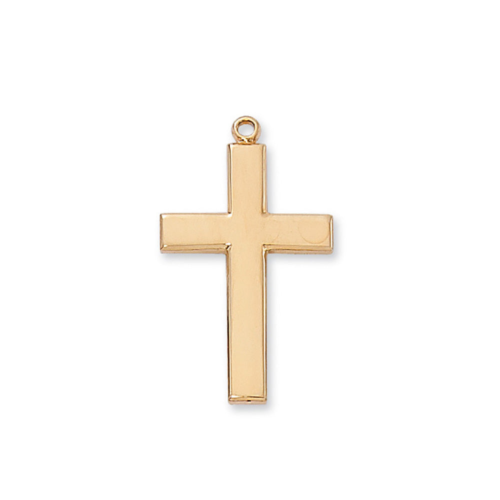 Gold/Sterling Silver Cross with 24 inch chain