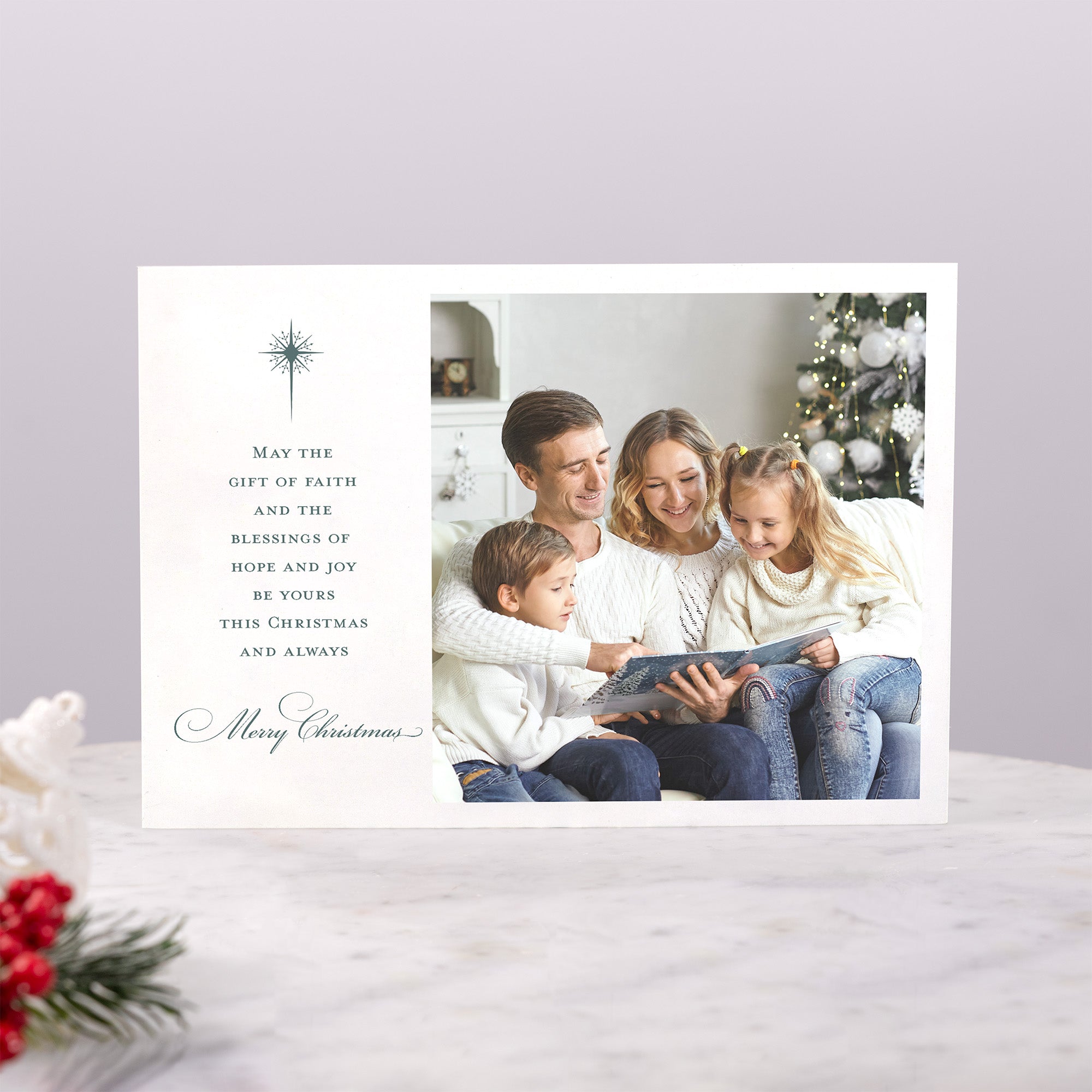 Personalized Gifts of Faith Photo Christmas Cards