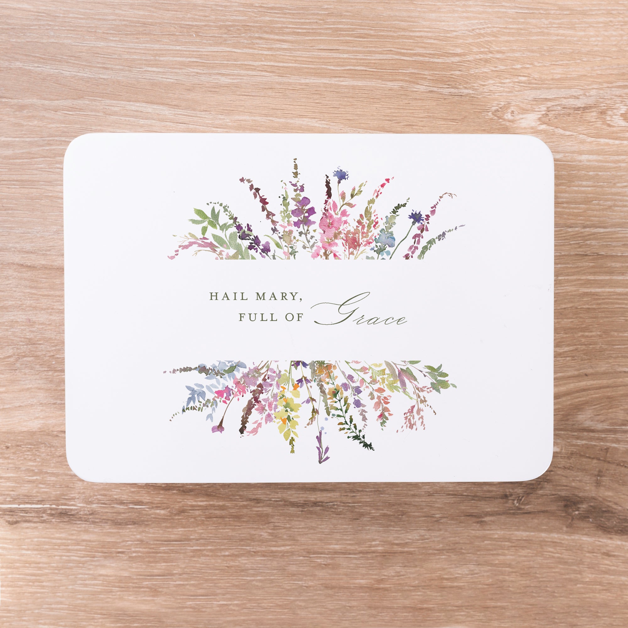 Hail Mary Floral Rosary Keepsake Box