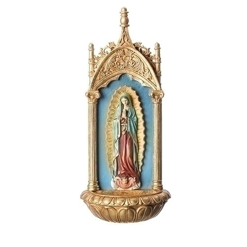 Ornate Our Lady of Guadalupe Holy Water Font