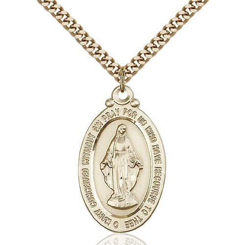 14kt Gold Filled Miraculous Pendant 1 18 X 5/8"