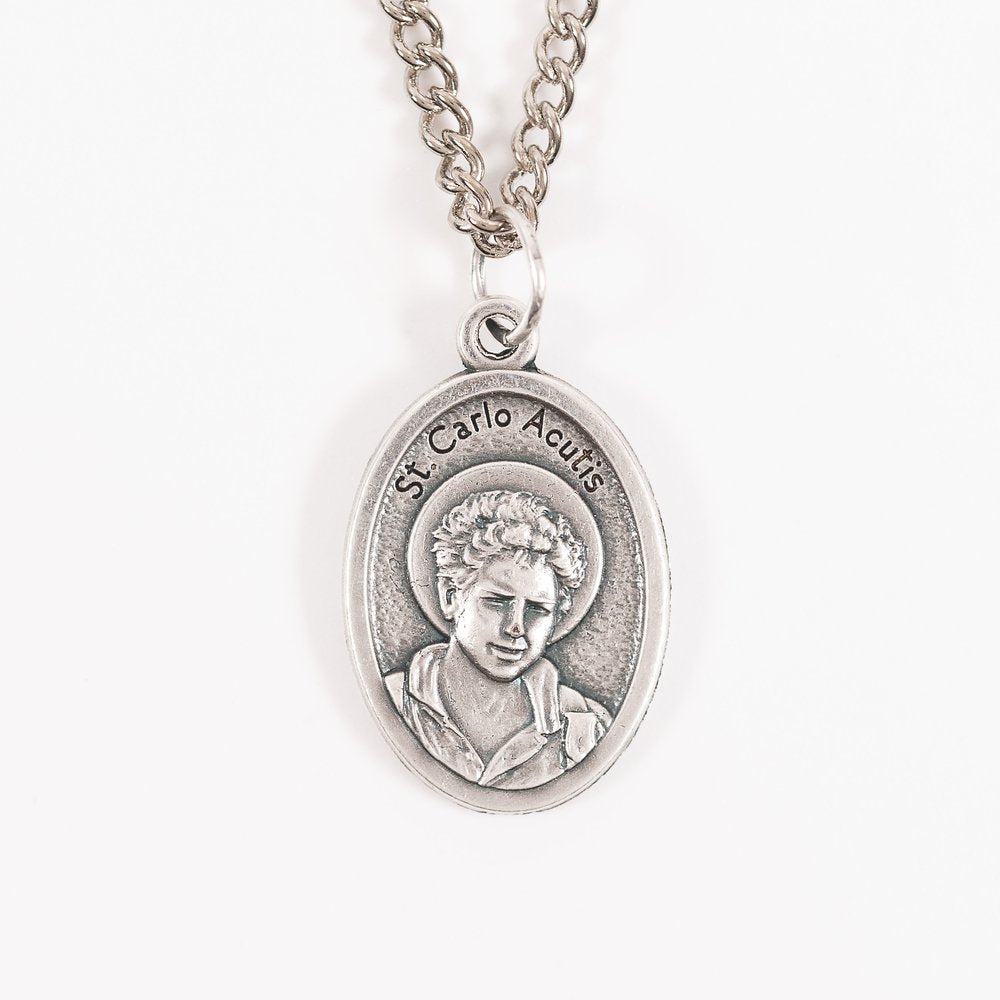 Italian St. Carlo Acutis Medal Necklace - 20"