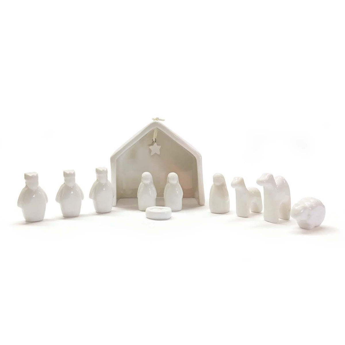 Matchbox Porcelain Miniature Nativity Scene - 11 Pieces