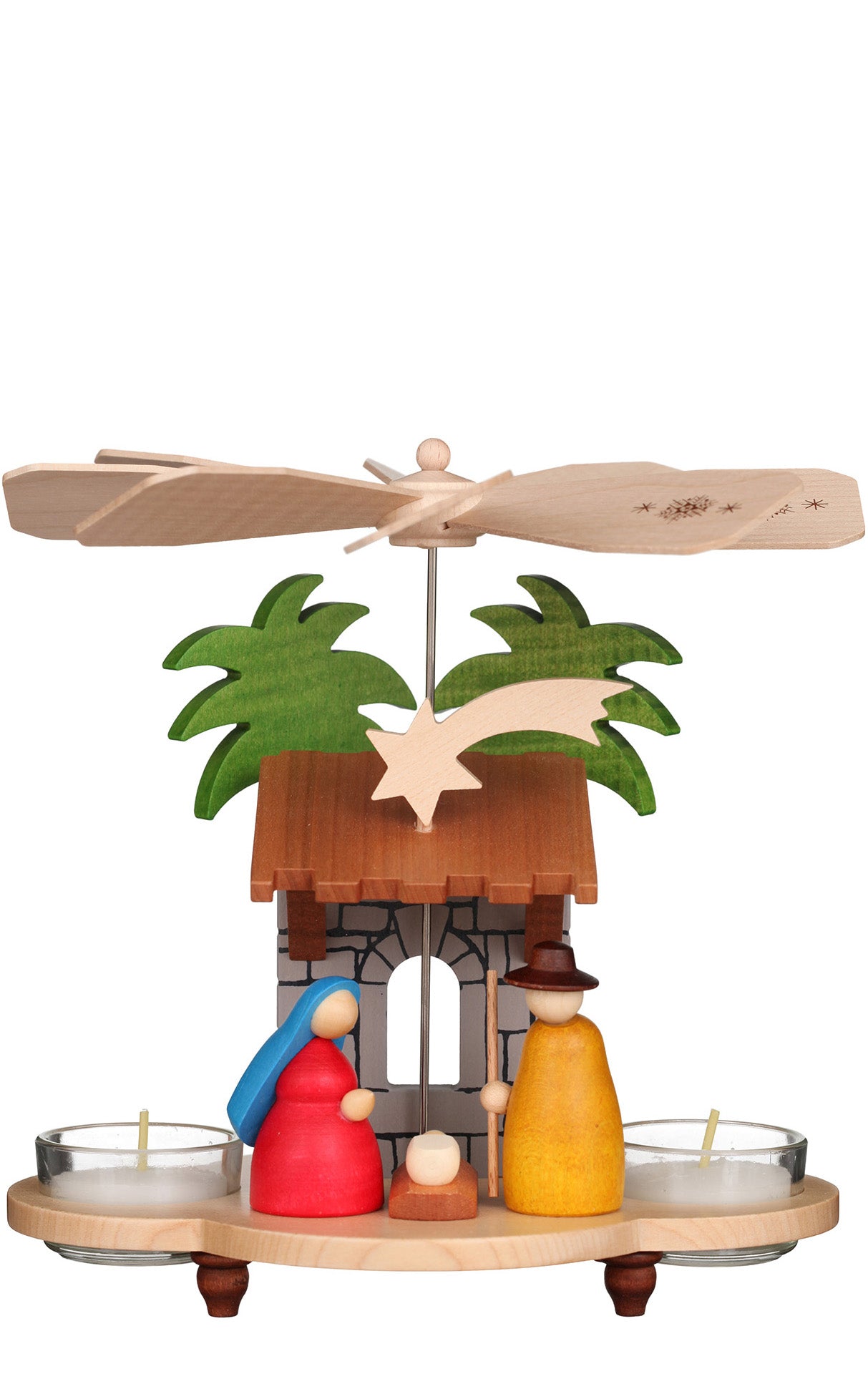 Holy Family German Colored Nativity Christmas Pyramid