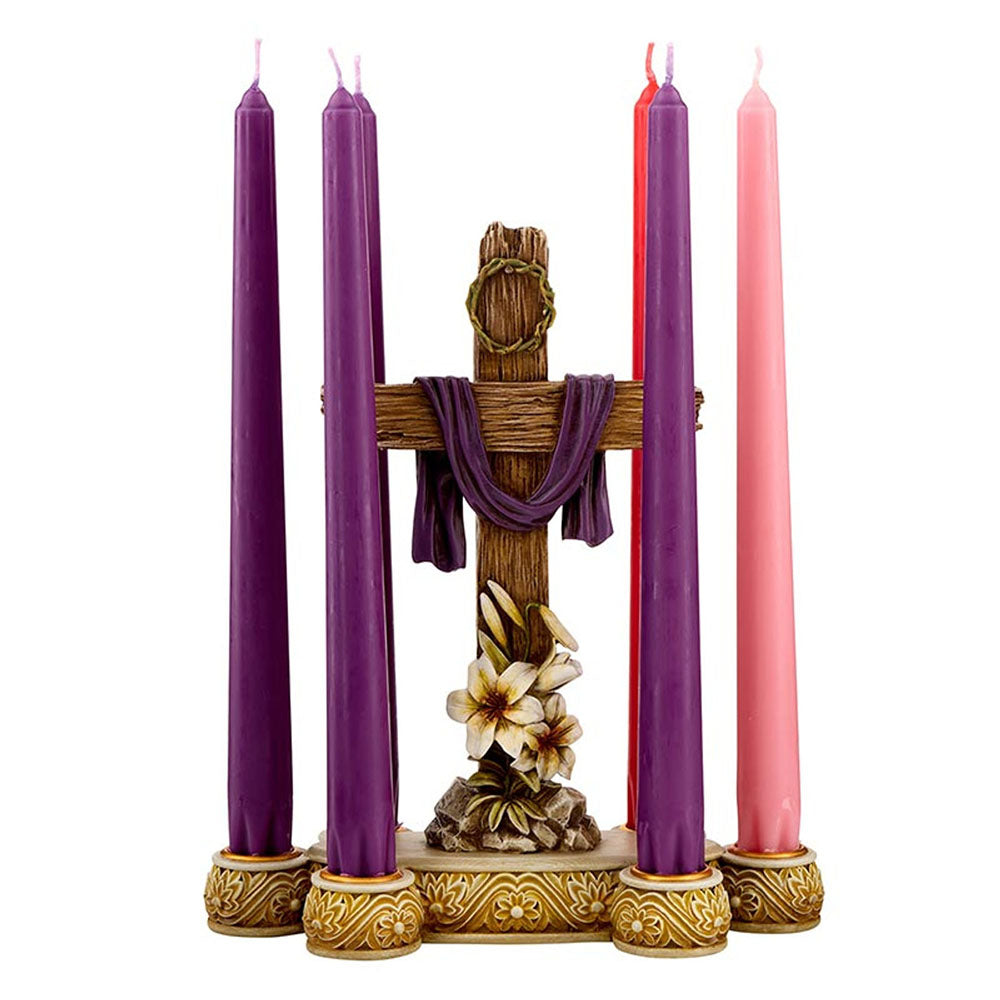 Lent Lily & Cross Candleholder