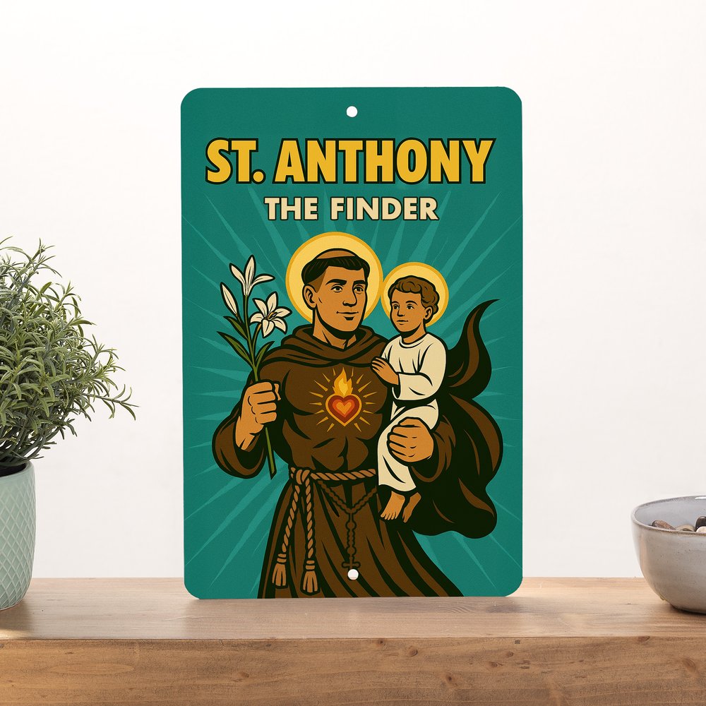 St. Anthony Superhero Tin Sign