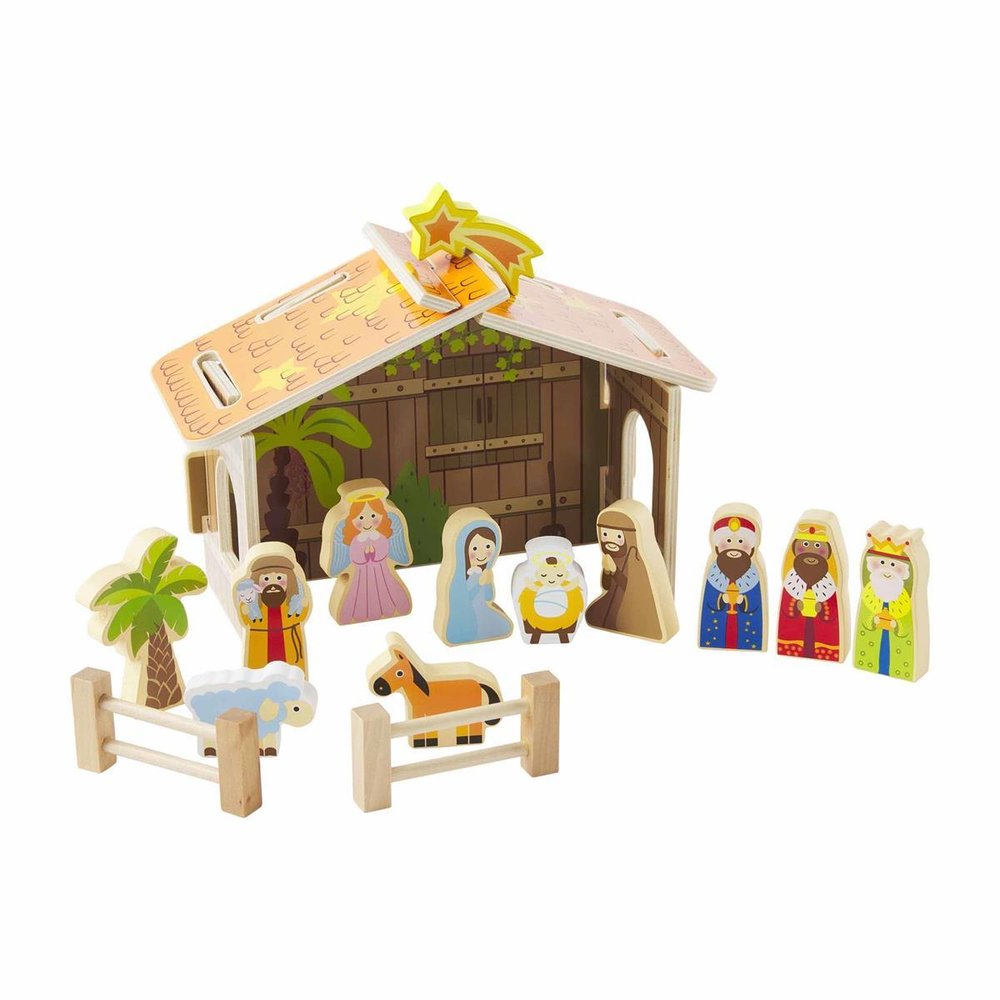 Chunky & Bright Kids Wooden Nativity Set -