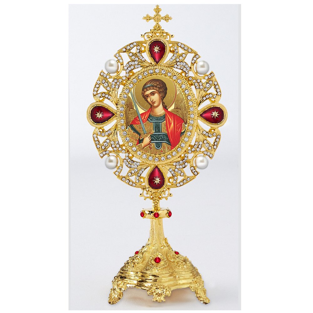 St. Michael Jeweled Reliquary-Style Icon