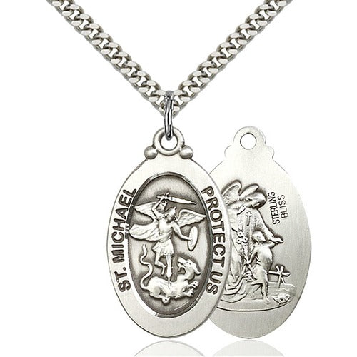 Sterling Silver St. Michael the Archangel Pendant - 2509095