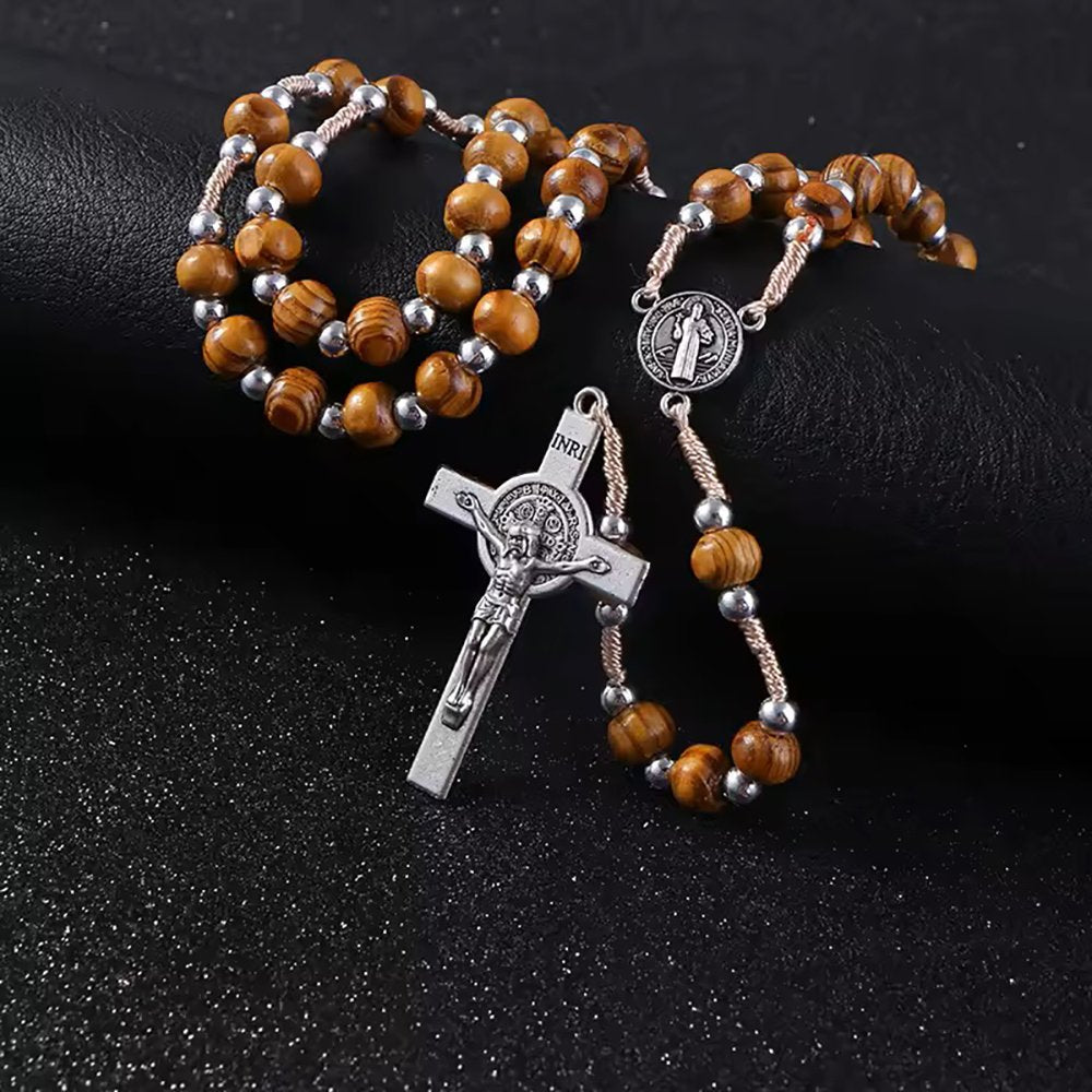 Corded St. Benedict Wood Rosary