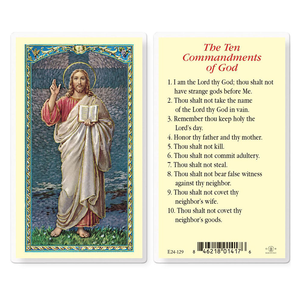 Ten Commandments Prayer Card