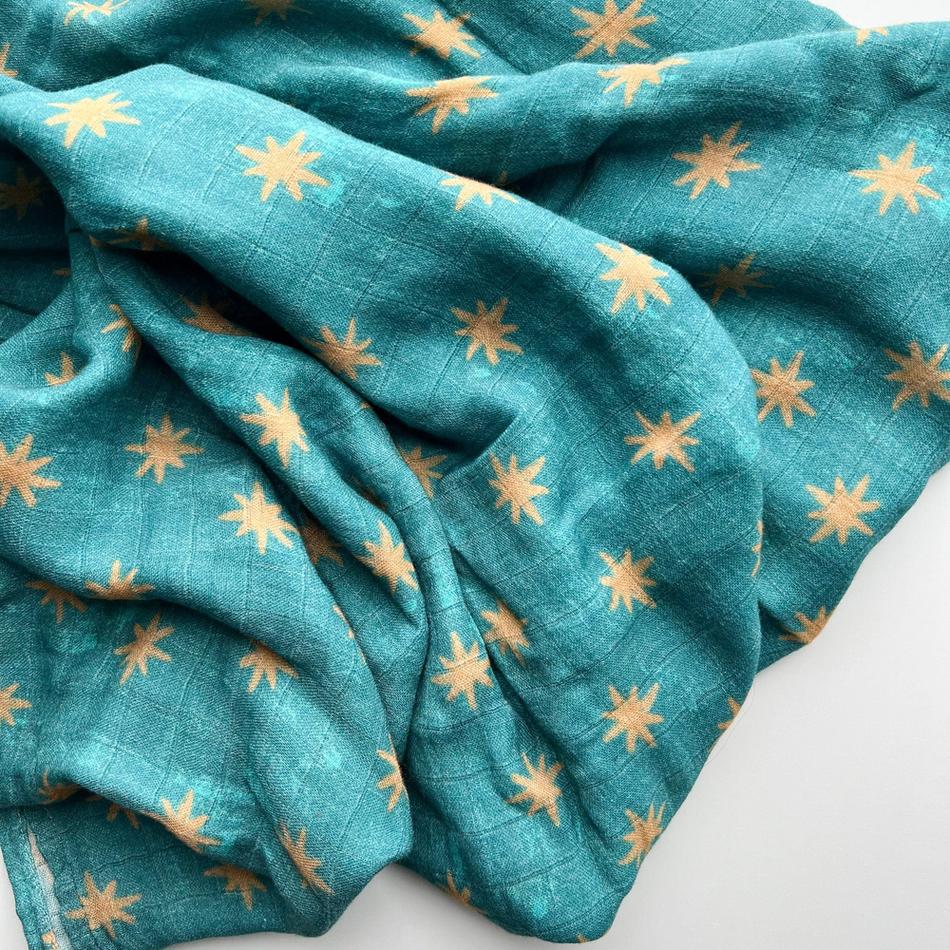 Wrapped in Mary's Mantle Baby Swaddle - Guadalupe Stars