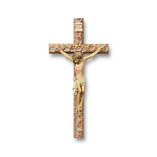 Embossed Floral Ornate Crucifix 8"