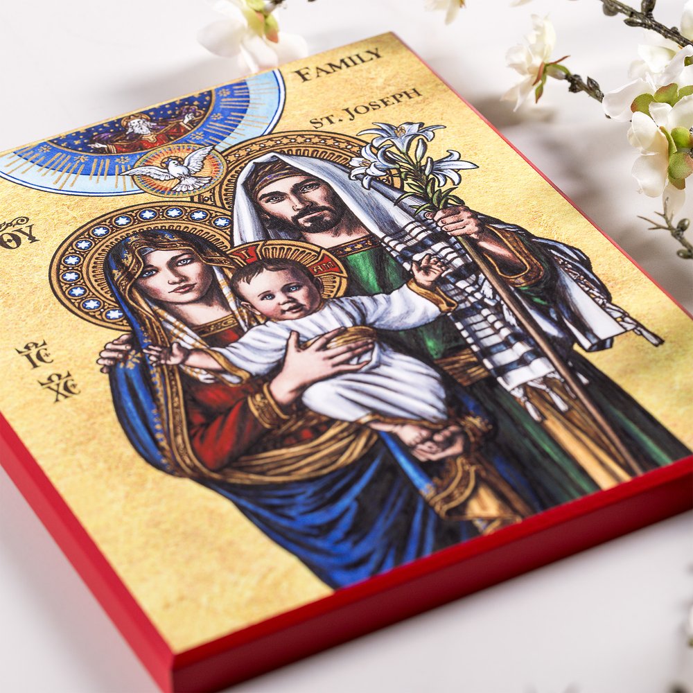 Holy Family Modern Icon Plaque - 8" x 10"