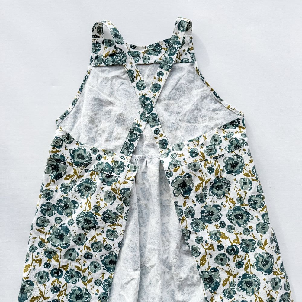 Blue Floral Daily Bread Scripture Apron