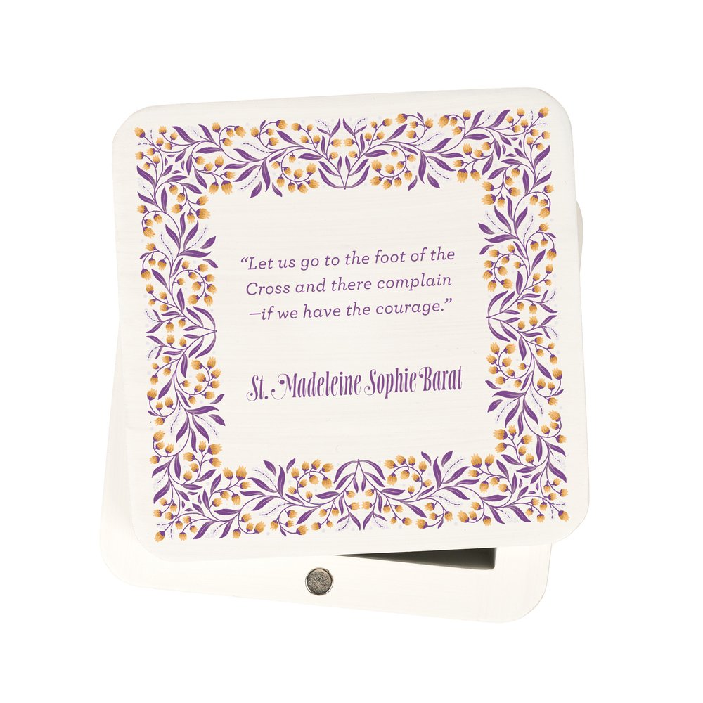 St. Madeline Sophie Barat Foot of the Cross Rosary Keepsake Box