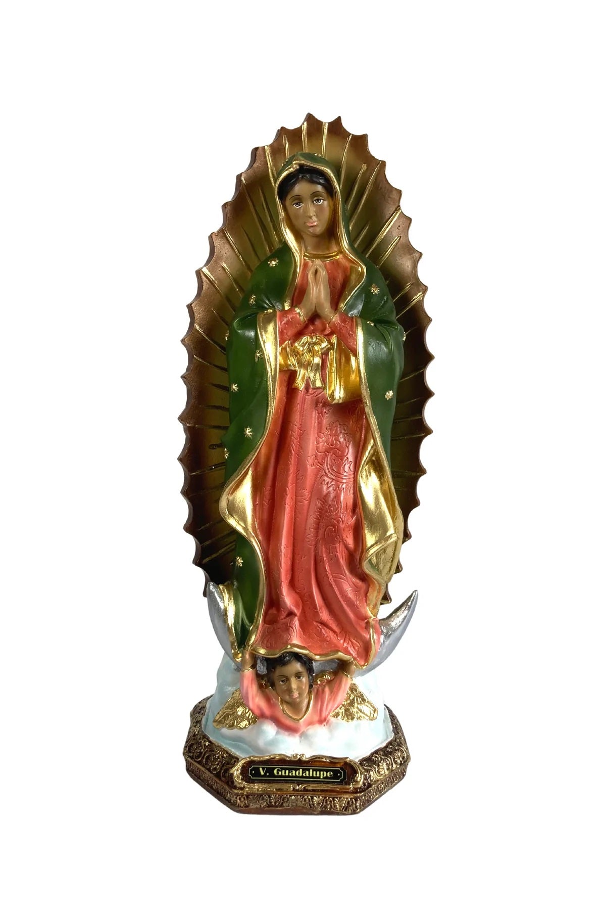Porcelain Virgin of Guadalupe Statue - 16"