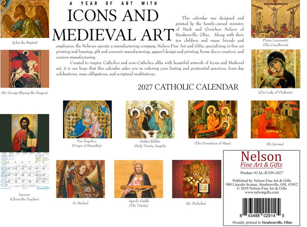 Catholic Liturgical Calendar 2027: Icons and Medieval Art