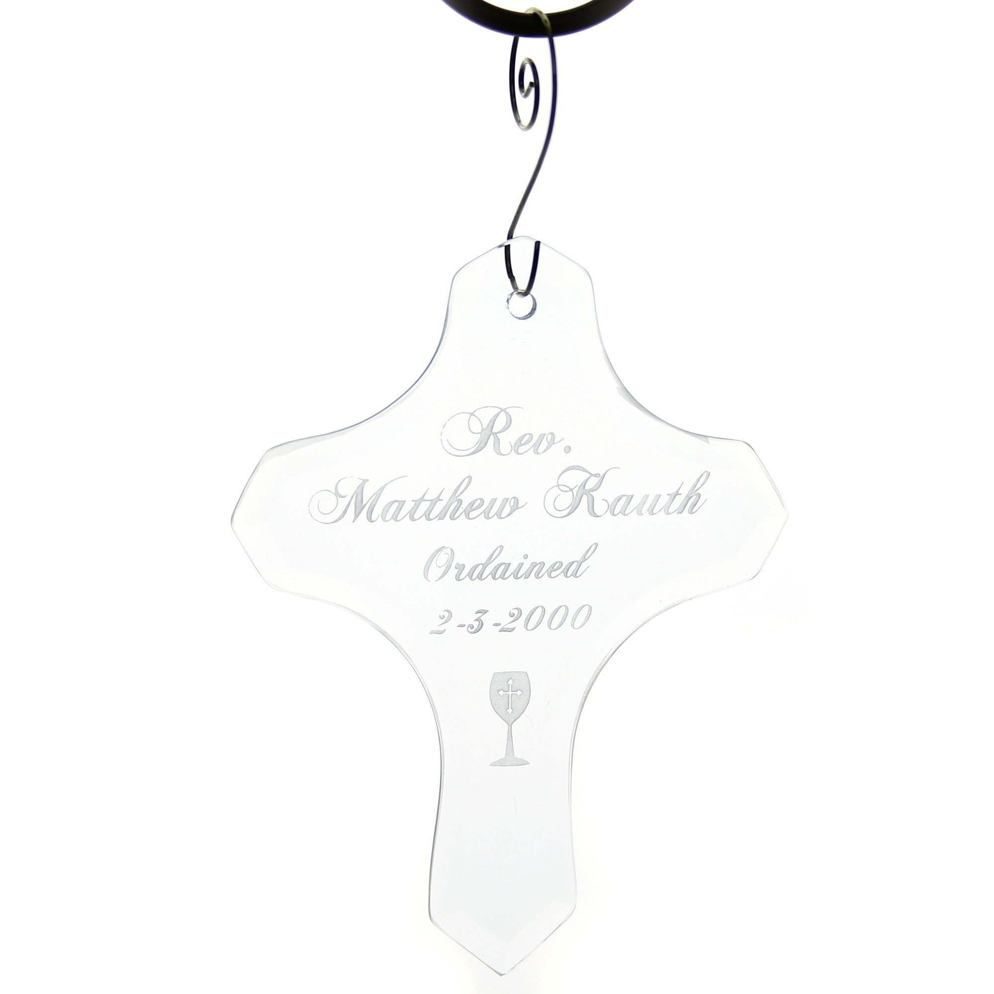 Personalized Glass Ordination Ornament - 3.5"