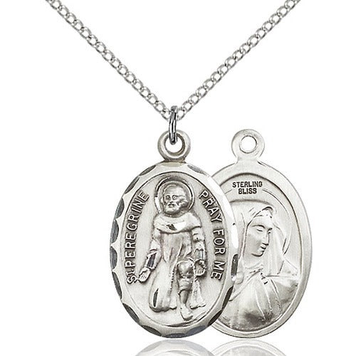Sterling Silver St. Peregrine Pendant - 2508019