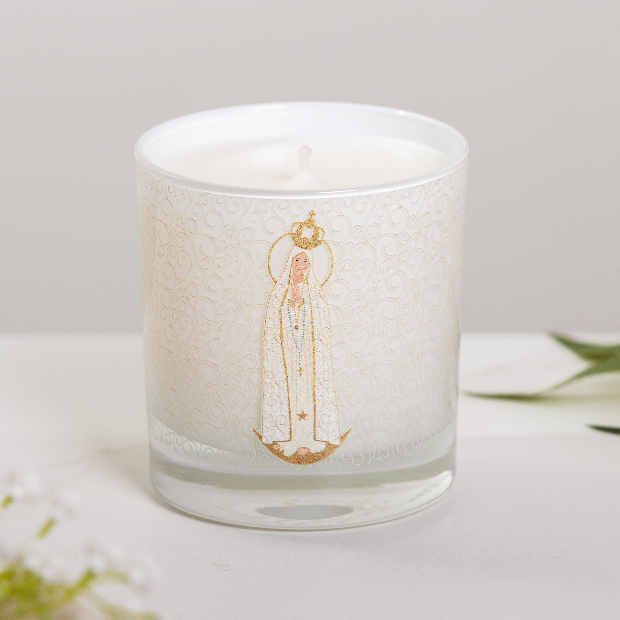 Our Lady of Fatima Toile Candle
