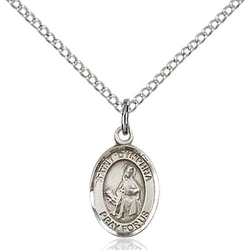 Sterling Silver St. Dymphna Petite Pendant