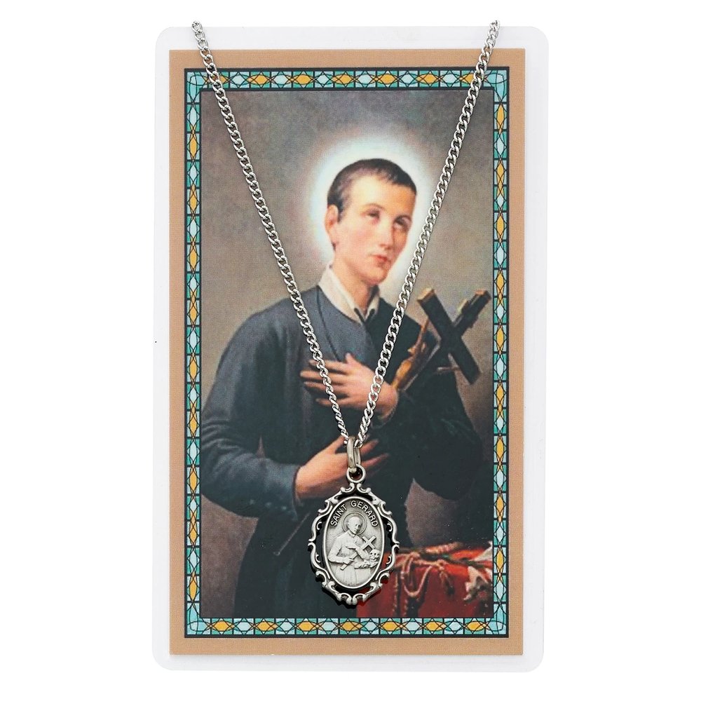 St. Gerard Filigree Necklace & Prayer Card Set