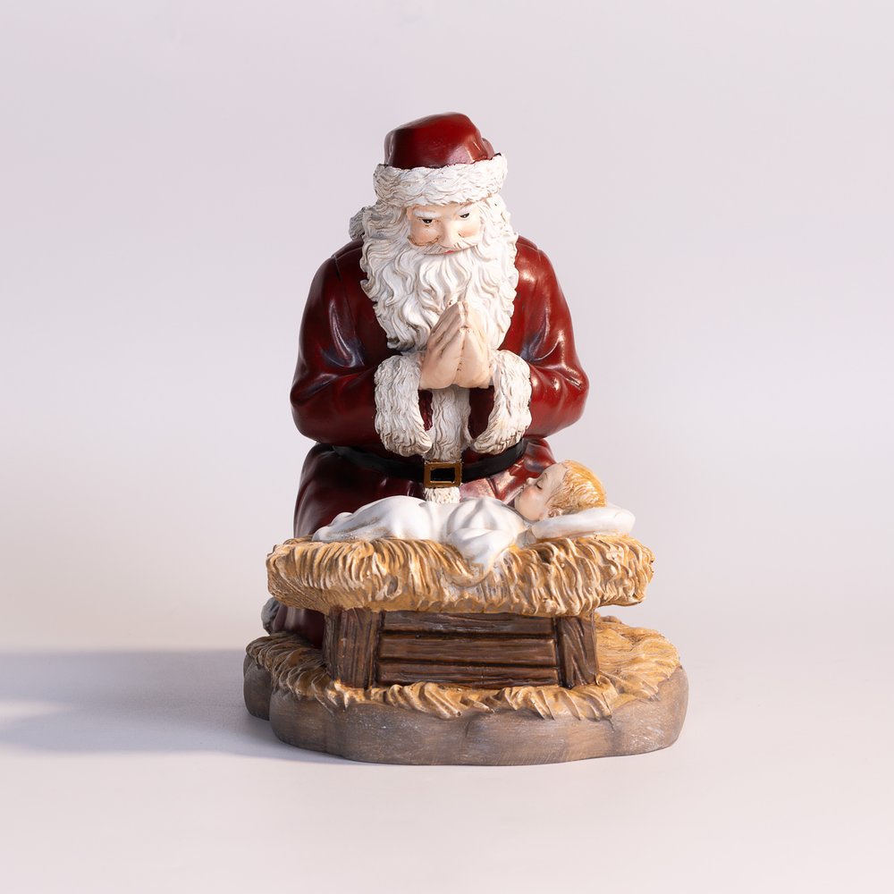 Reverent Kneeling Santa Statue - 8" (H)