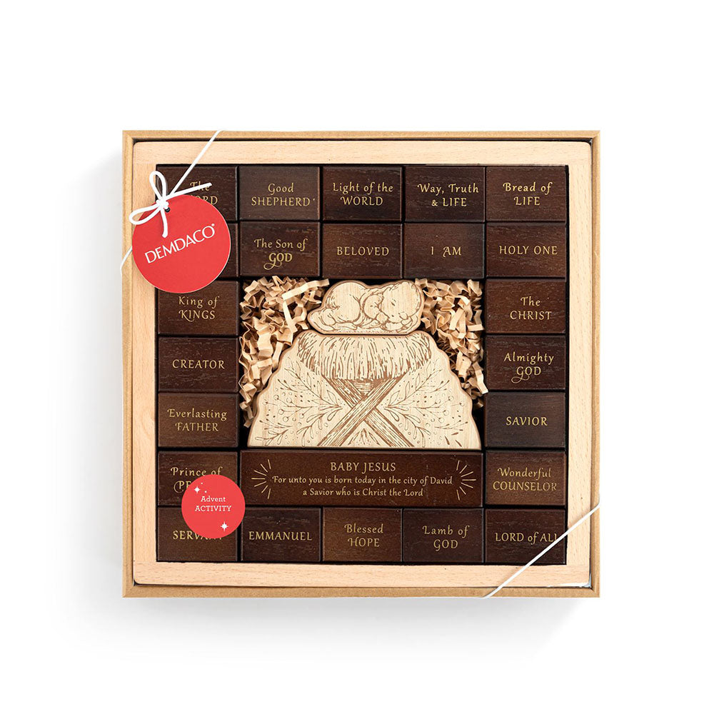 Names of Jesus Wooden Advent Calendar \u0026 Activity | The Catholic Company®, image size:1000x1000