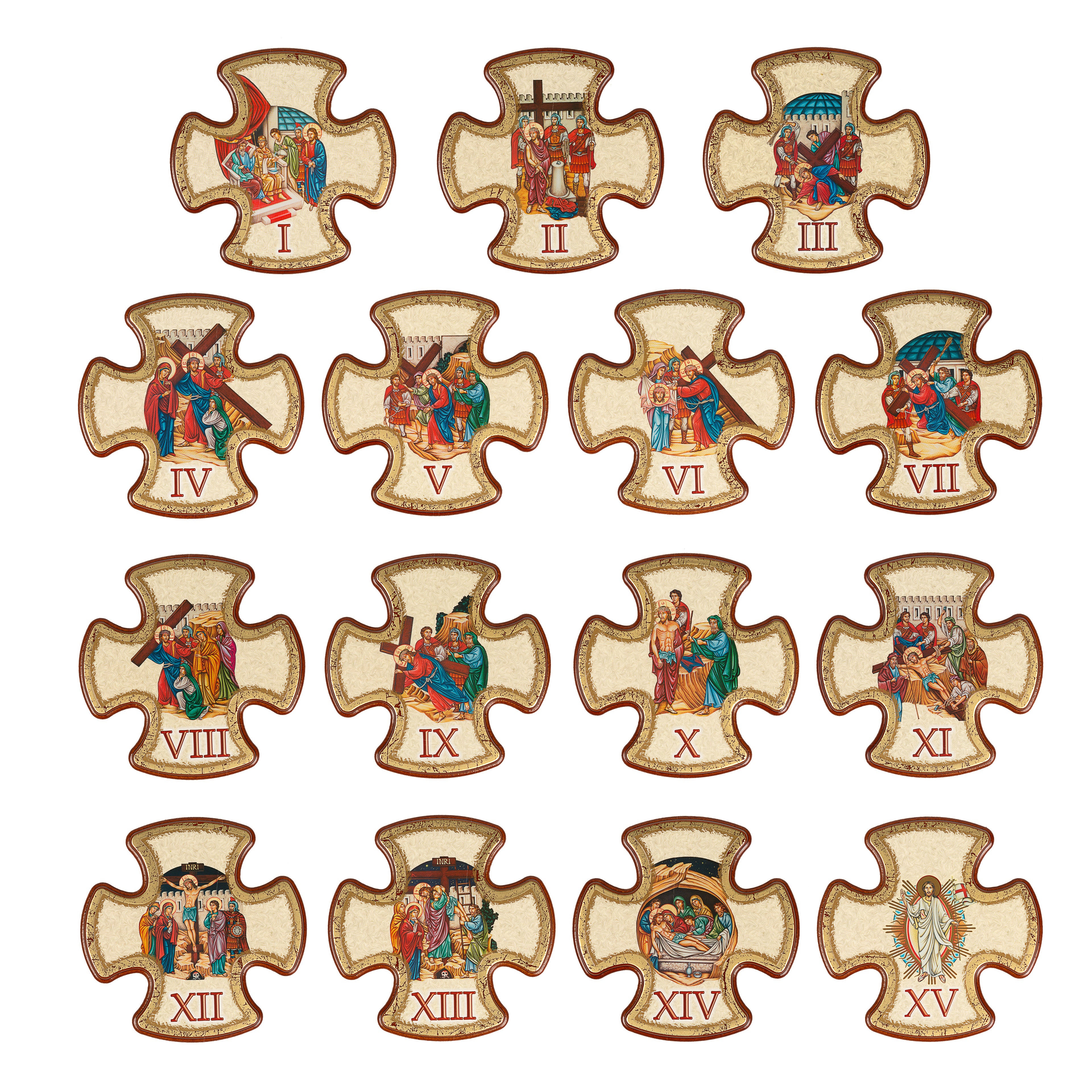 Miniature Stations of the Cross Set - 5.7" (D)