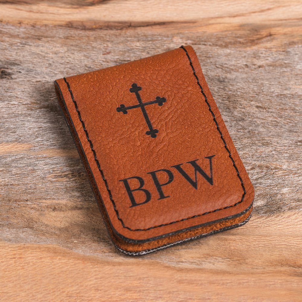 Personalized Budded Cross Money Clip