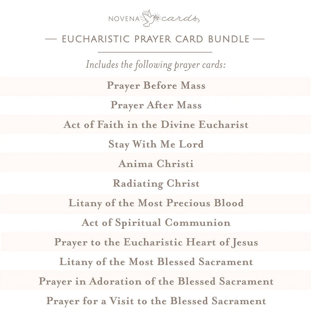 Popular Eucharistic Prayers Prayer Card Bundle (12 Cards)