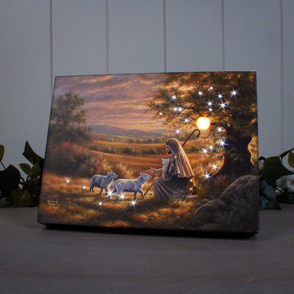 Come Unto Me Lighted Tabletop Canvas