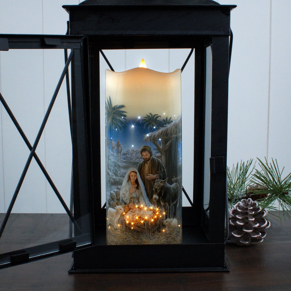 A Savior is Born Fiber Optic Candle