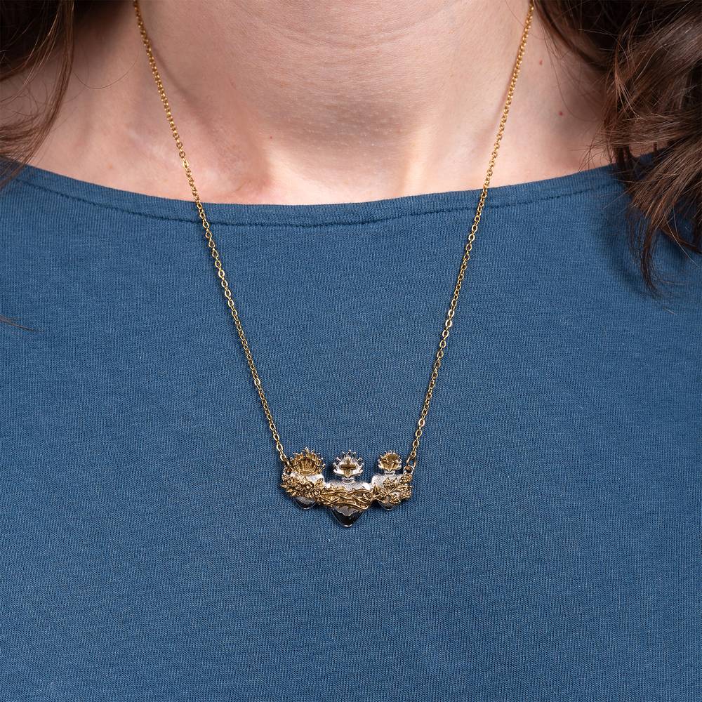 Gold & Silver Holy Hearts Necklace