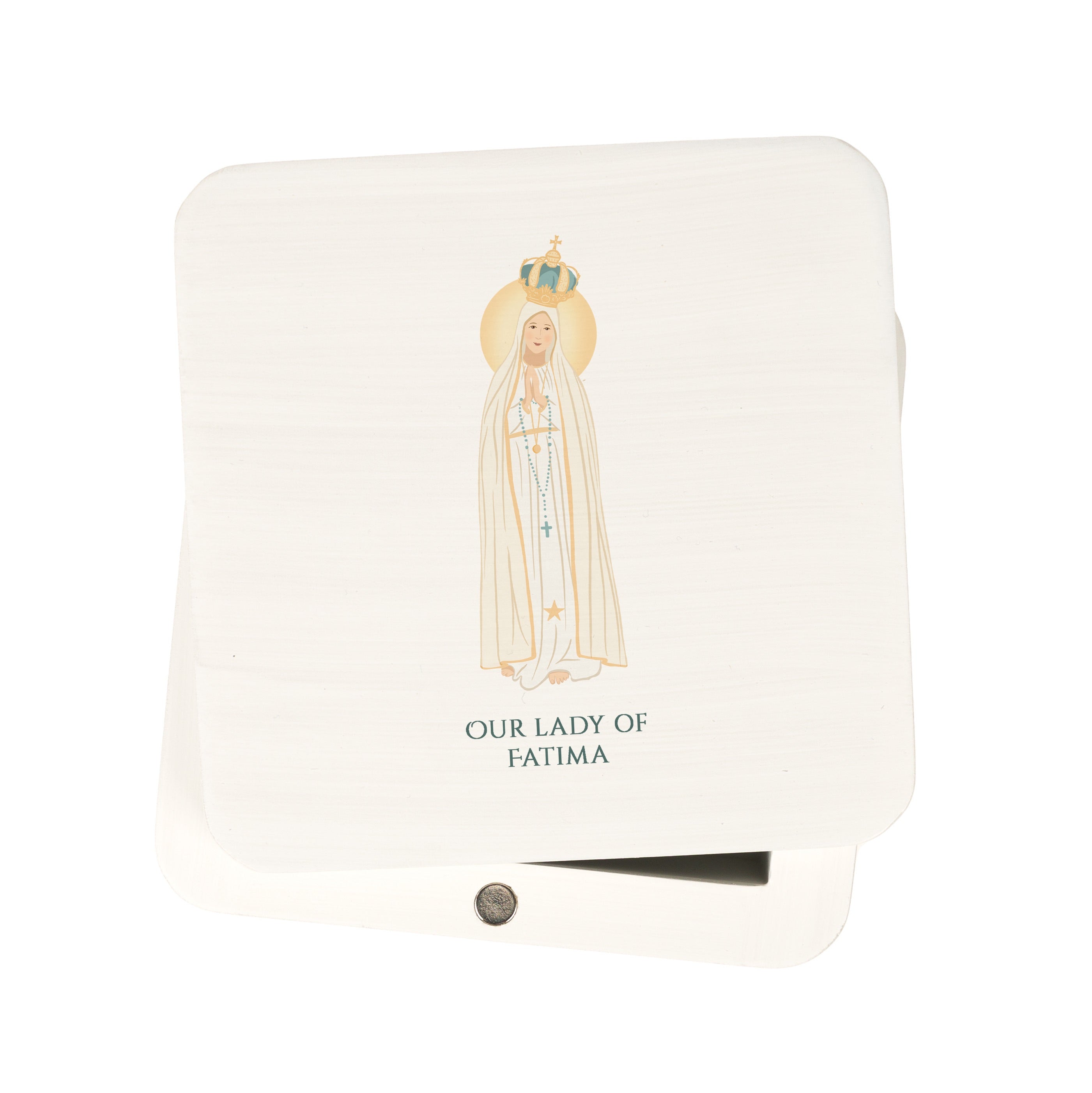 Our Lady of Fatima White Magnetic box
