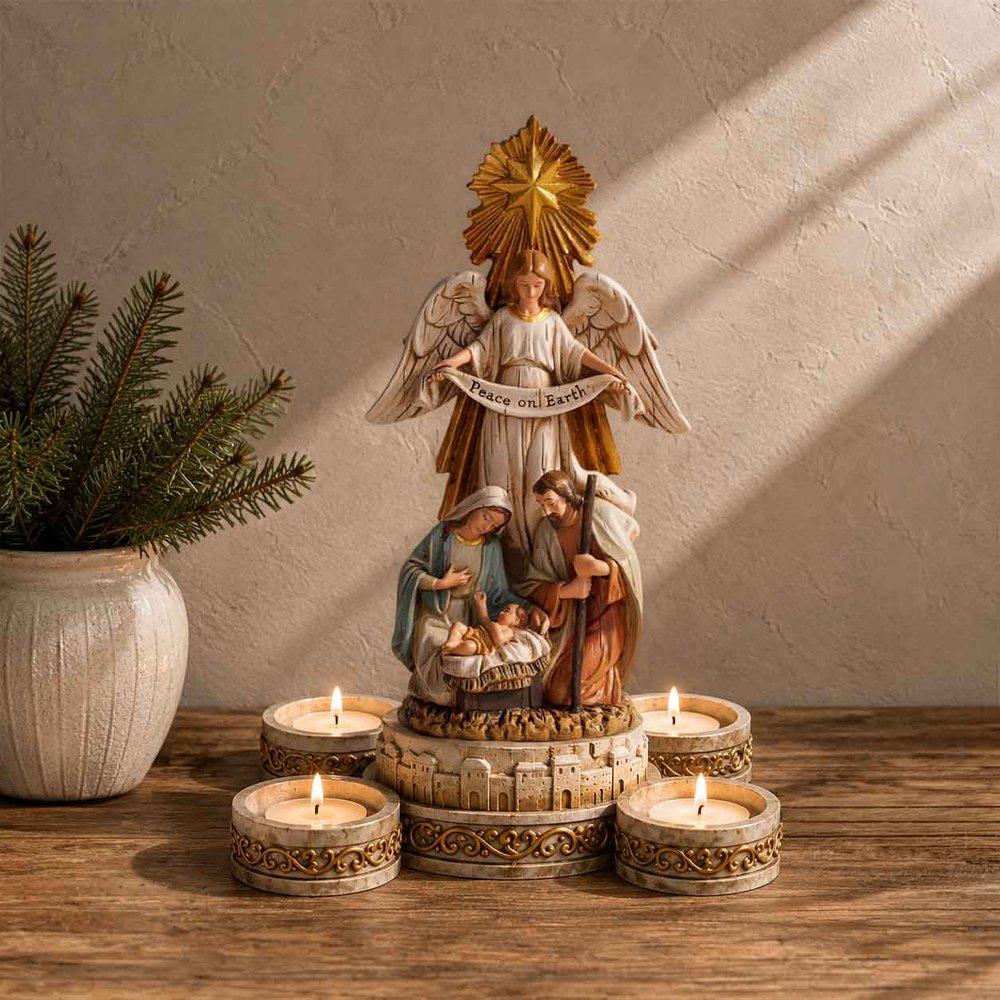 Nativity Votive Advent Candleholder