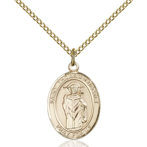 14kt Gold Filled St. Thomas A Becket Pendant w/ Chain
