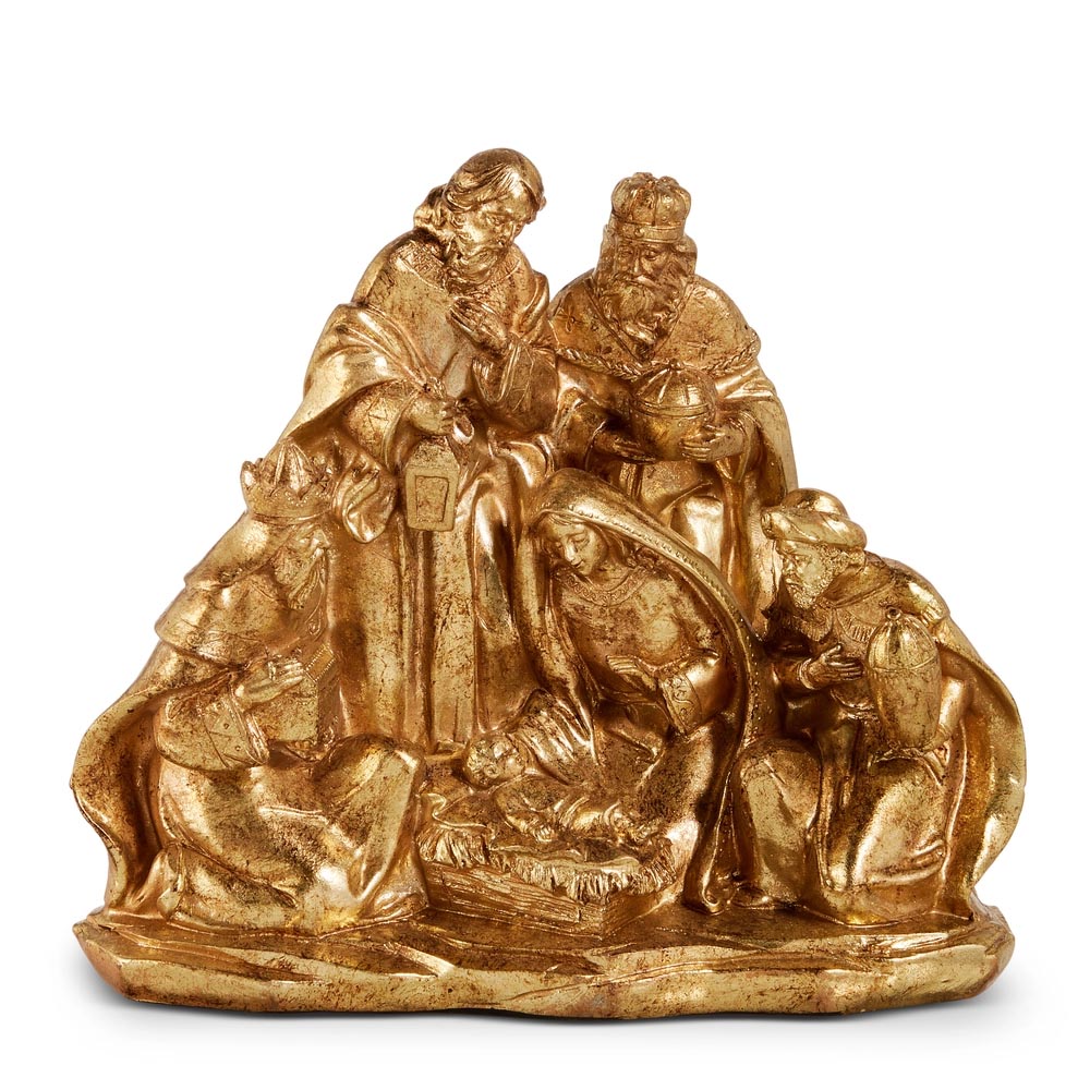 Adoration of the Magi Gilded One-Piece Nativity Statue – 8.5"