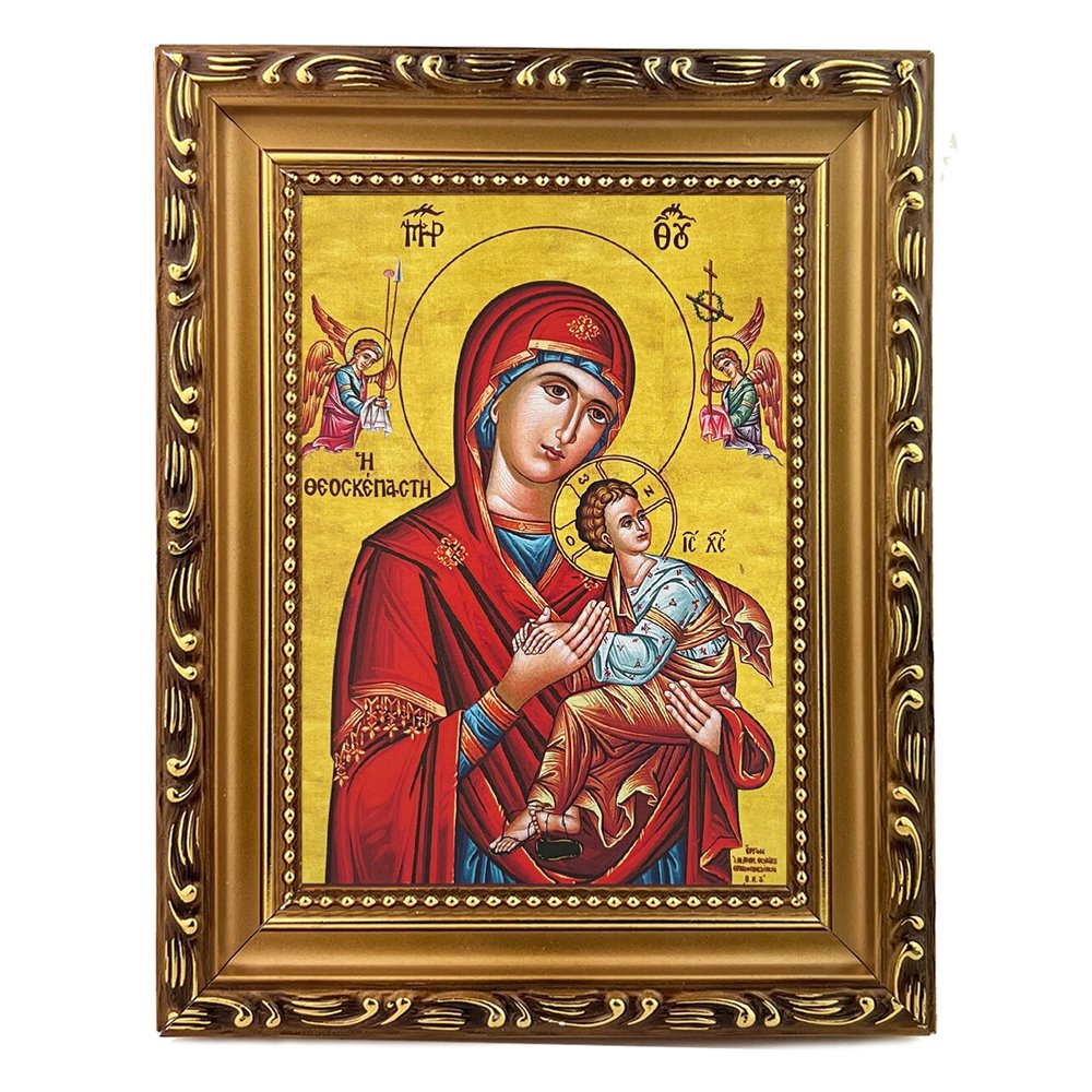 Our Lady of Perpetual Help Framed Greek Icon - 7.25" x 5.75"